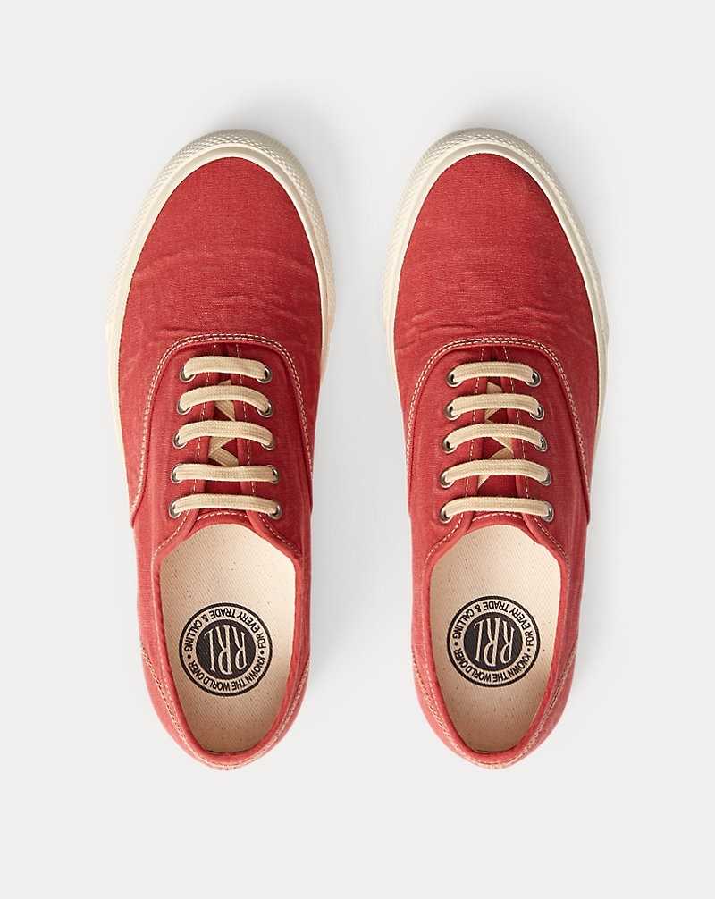 Tenis Ralph Lauren Canvas Hombre Rojos | OMVCRXP-89 - vista 3