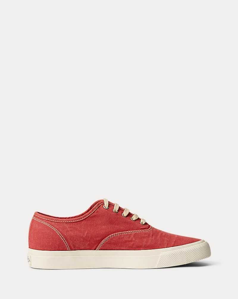 Tenis Ralph Lauren Canvas Hombre Rojos | OMVCRXP-89 - vista 1