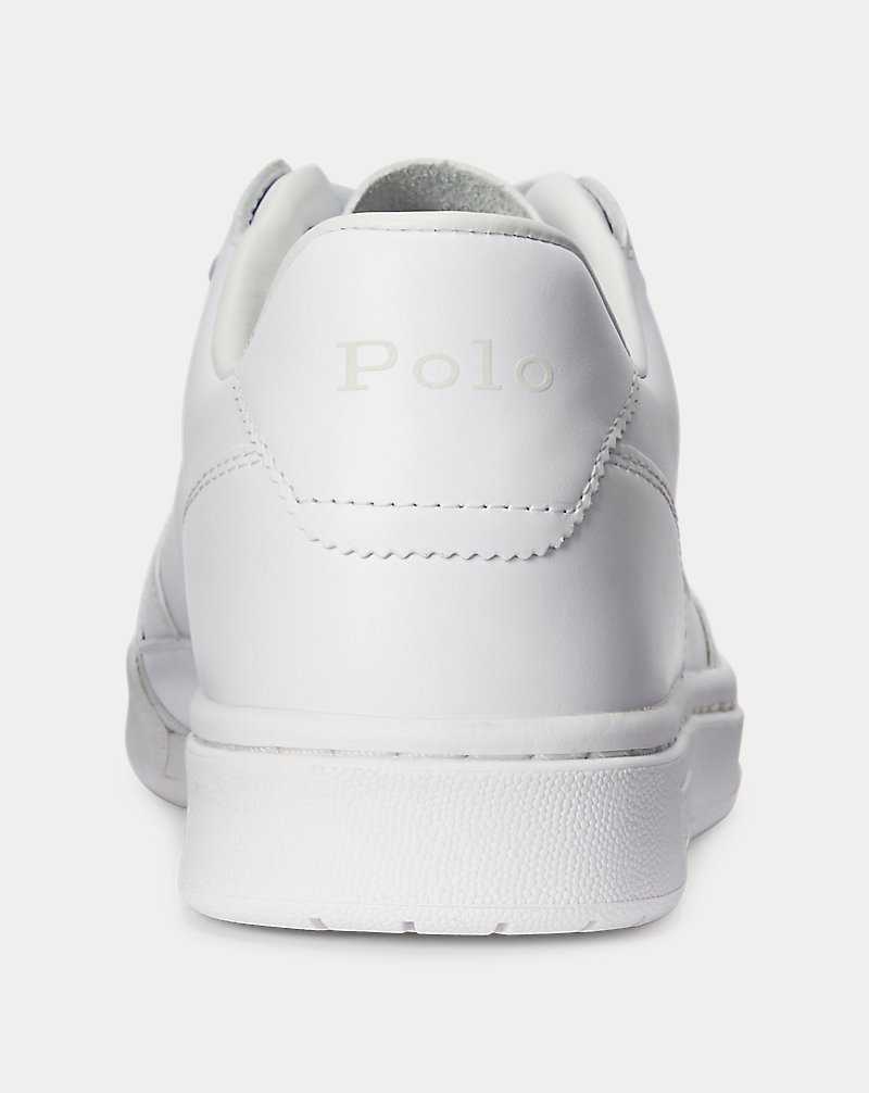Tenis Ralph Lauren Court Leather Mujer White/White | YIWEJBH-51 - vista 3