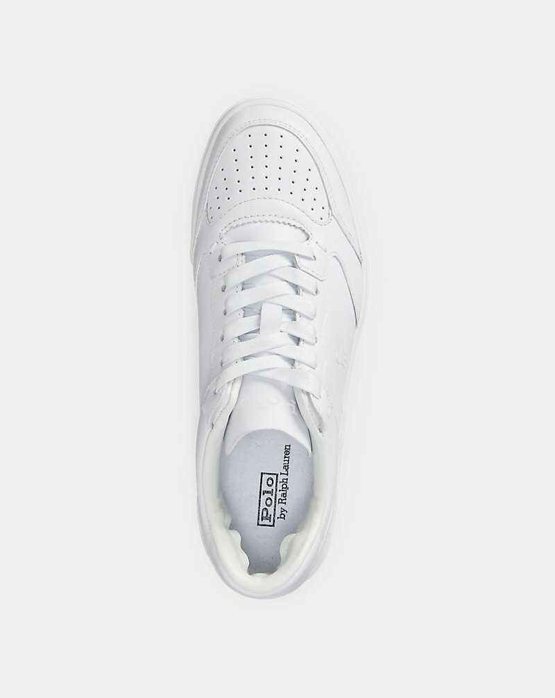 Tenis Ralph Lauren Court Leather Mujer White/White | YIWEJBH-51 - vista 4