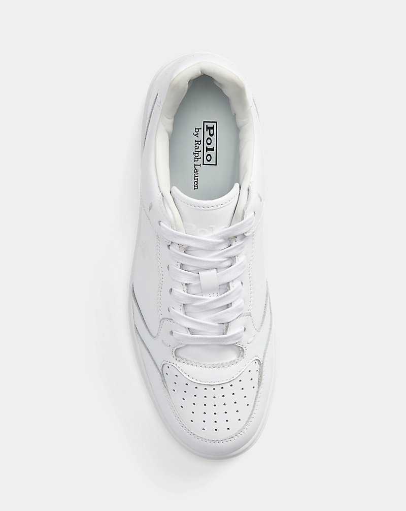 Tenis Ralph Lauren Court Leather Mujer White/White | SEXYFHO-50 - vista 4