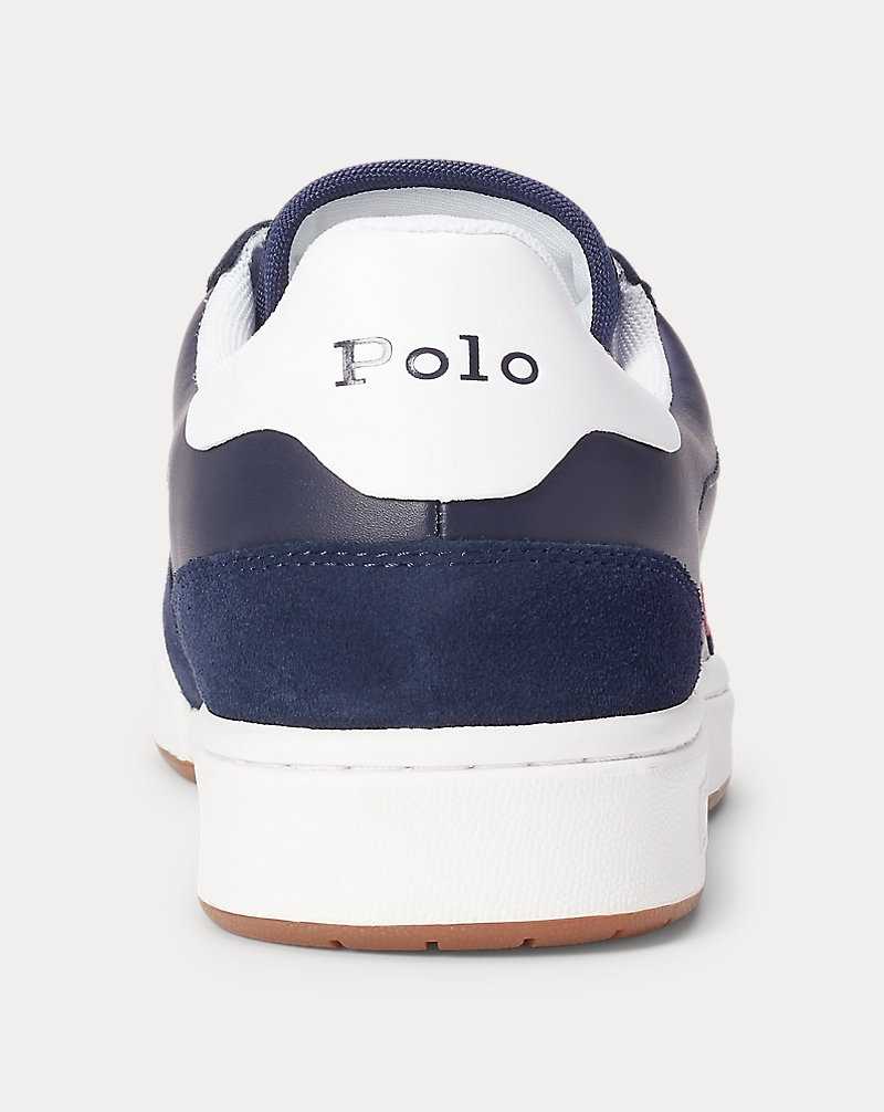 Tenis Ralph Lauren Court Leather-Suede Hombre Rojos | QLIBORT-64 - vista 3