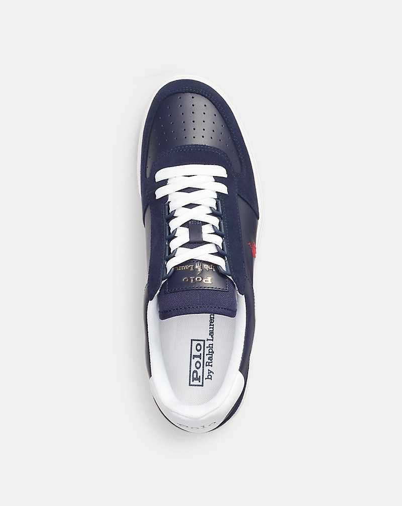 Tenis Ralph Lauren Court Leather-Suede Hombre Rojos | QLIBORT-64 - vista 4