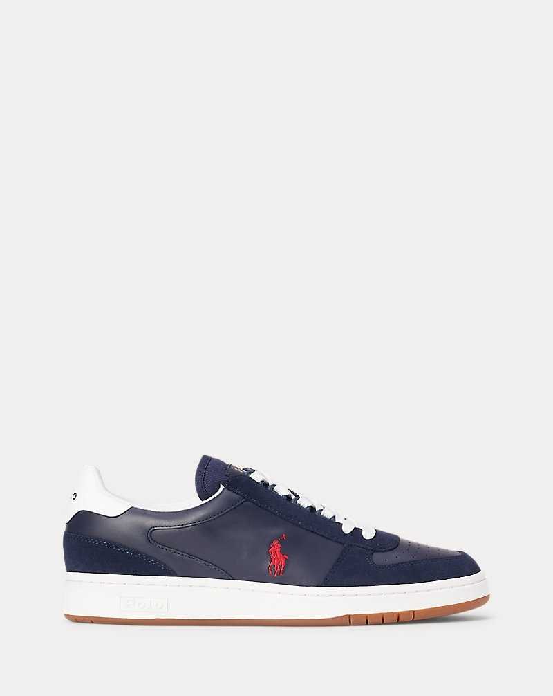 Tenis Ralph Lauren Court Leather-Suede Hombre Rojos | QLIBORT-64 - vista 1