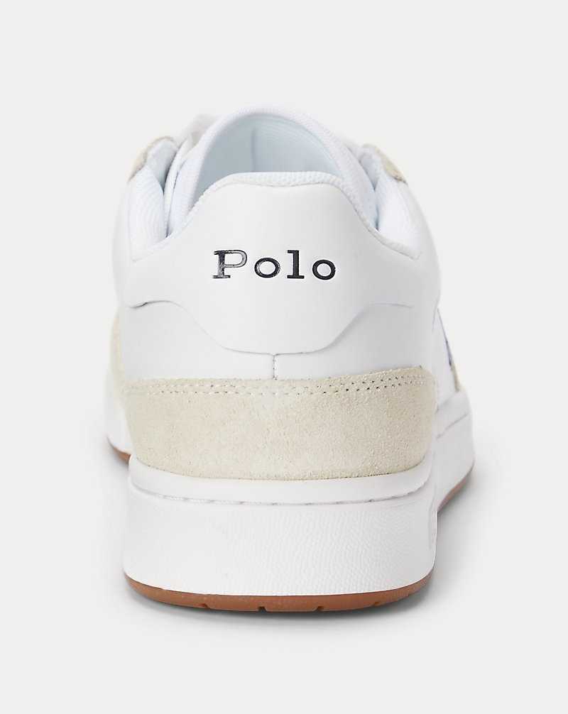 Tenis Ralph Lauren Court Leather-Suede Hombre Azul Marino | LSAYGTU-18 - vista 3