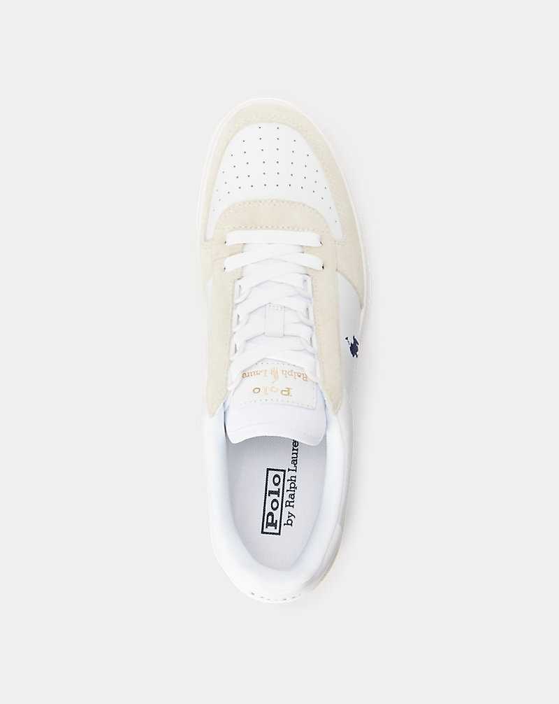Tenis Ralph Lauren Court Leather-Suede Hombre Azul Marino | LSAYGTU-18 - vista 4