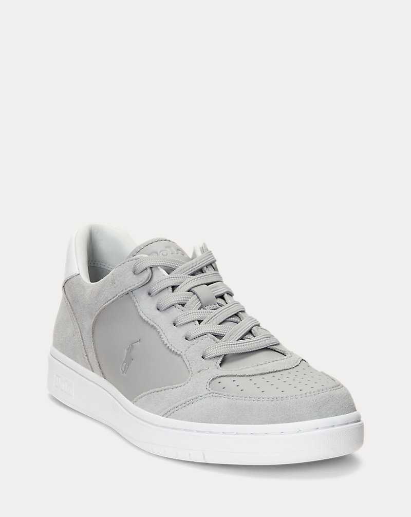 Tenis Ralph Lauren Court Leather-Suede Hombre Grises | TSLJVUB-45 - vista 2
