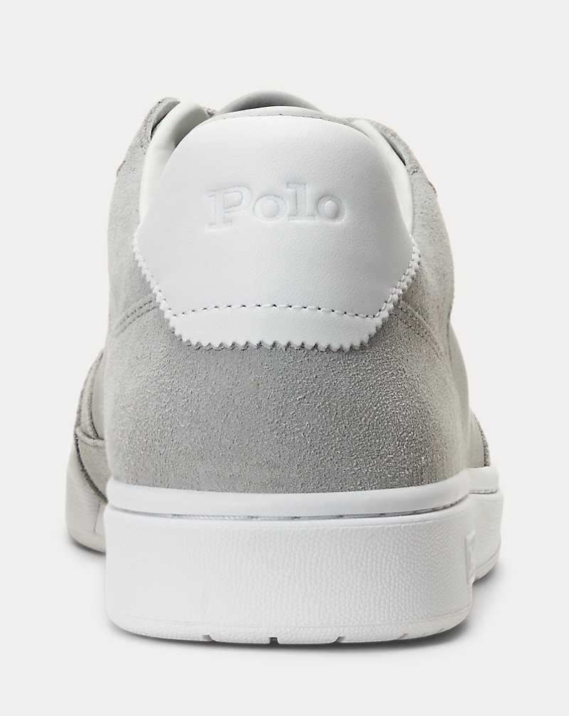 Tenis Ralph Lauren Court Leather-Suede Hombre Grises | TSLJVUB-45 - vista 3