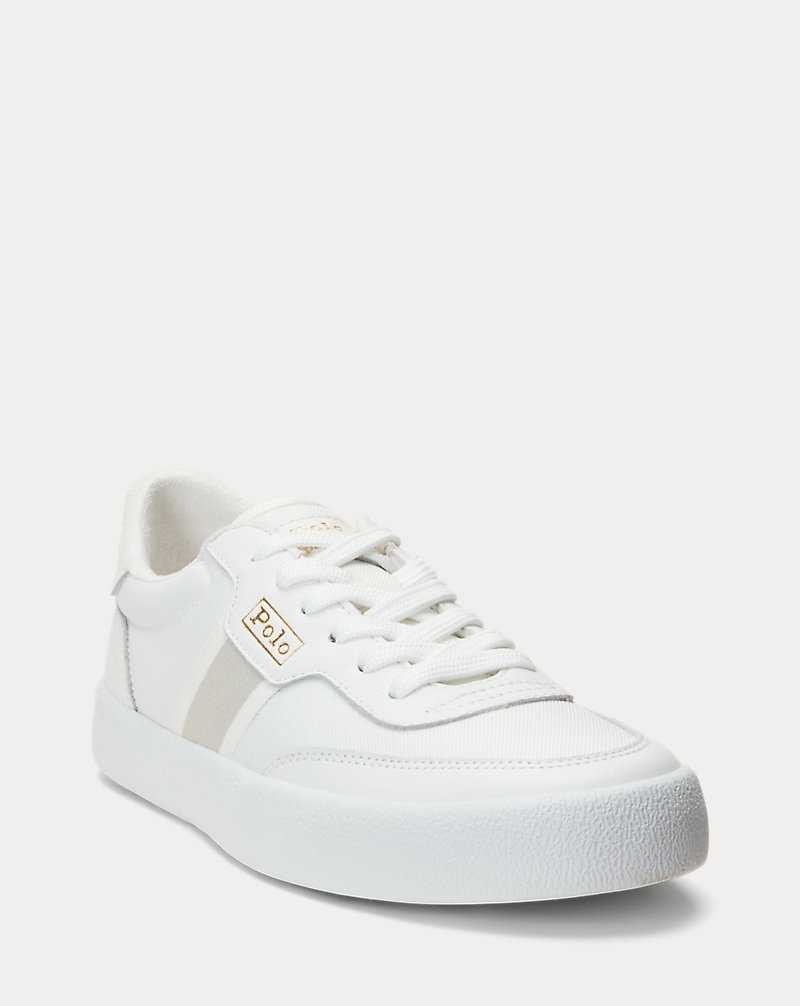 Tenis Ralph Lauren Court Vulc Striped Mujer Blancos | DOICEQJ-46 - vista 2
