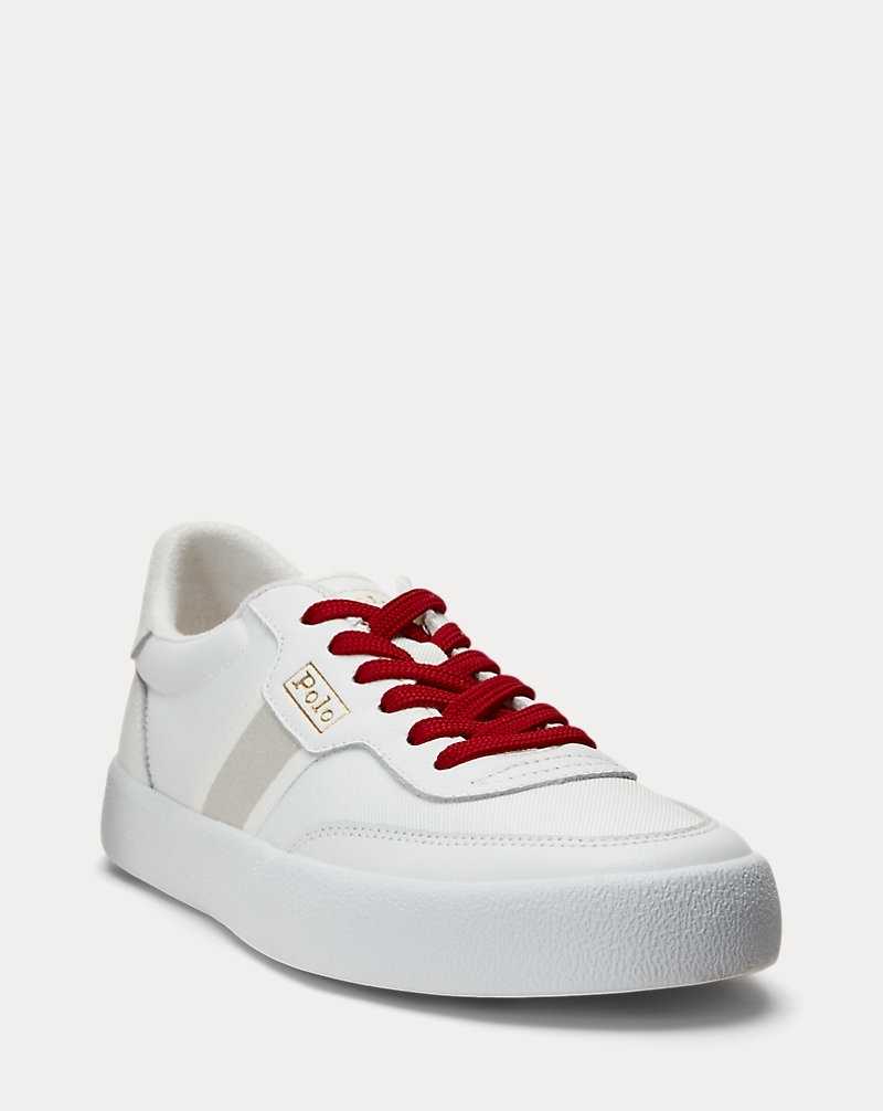Tenis Ralph Lauren Court Vulc Striped Mujer Blancos | DOICEQJ-46 - vista 5