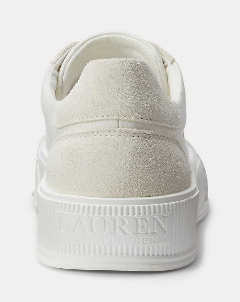 Tenis Ralph Lauren Daisie Canvas Suede Mujer Snow White/Club House Cre | ETYQLAF-93 - vista 3