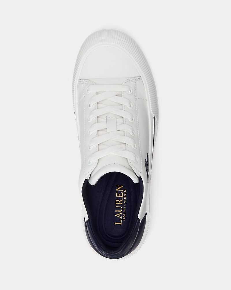 Tenis Ralph Lauren Daisie Leather Mujer Azul Marino | YFRIXJG-26 - vista 4