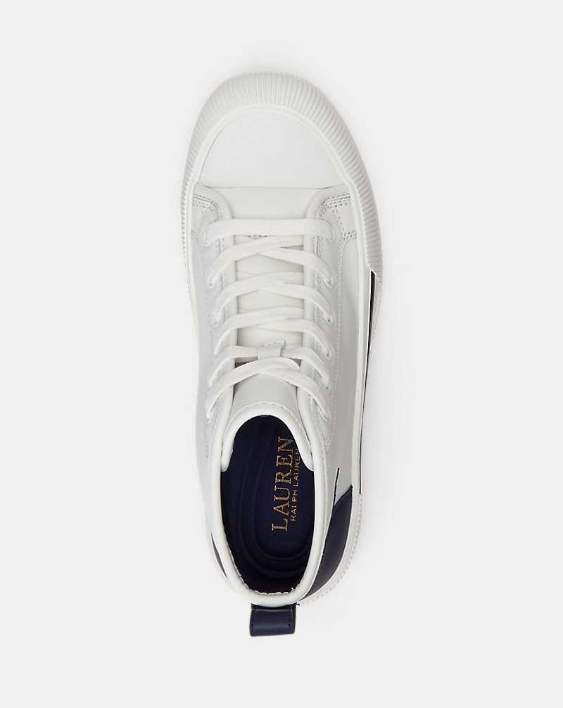 Tenis Ralph Lauren Dakota Leather High-Top Mujer Azul Marino | KMHZXYT-60 - vista 4
