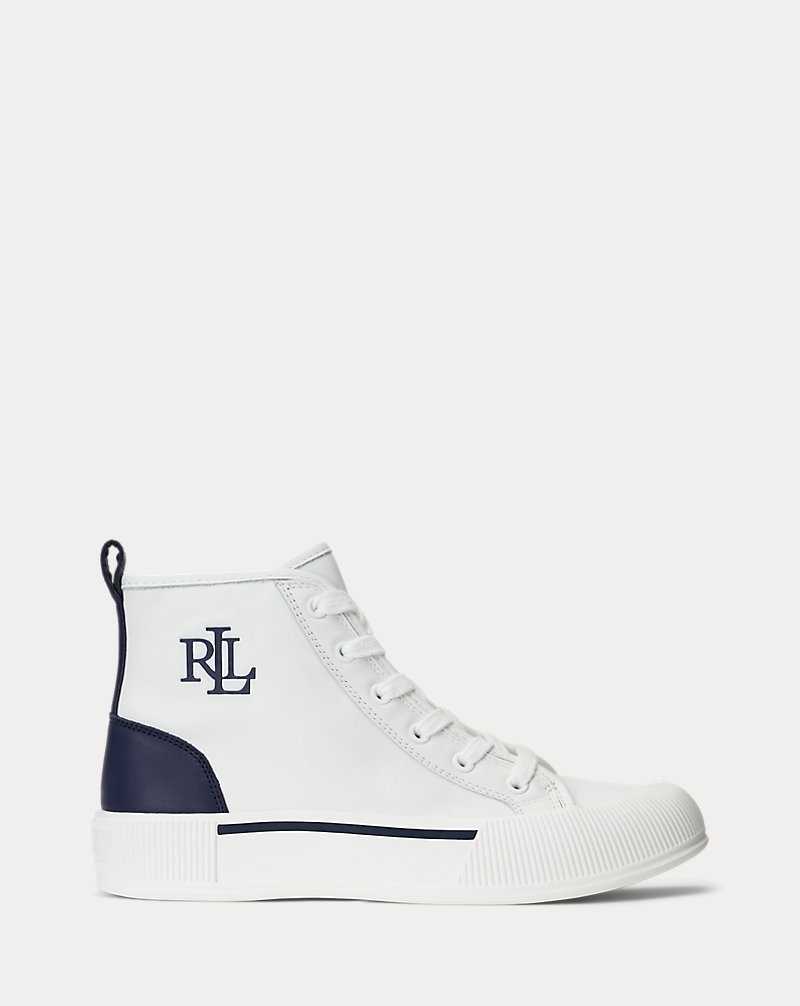 Tenis Ralph Lauren Dakota Leather High-Top Mujer Azul Marino | KMHZXYT-60 - vista 1