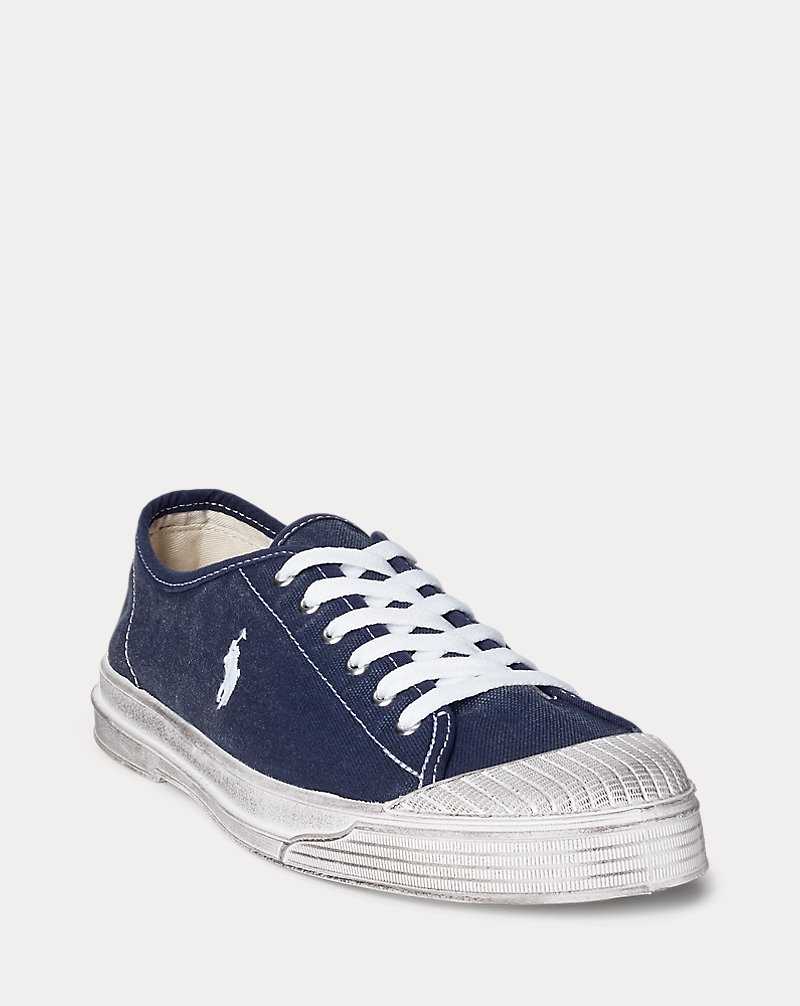 Tenis Ralph Lauren Essence 100 Canvas Cap-Toe Mujer Azul Marino | ZTFGYIL-37 - vista 2