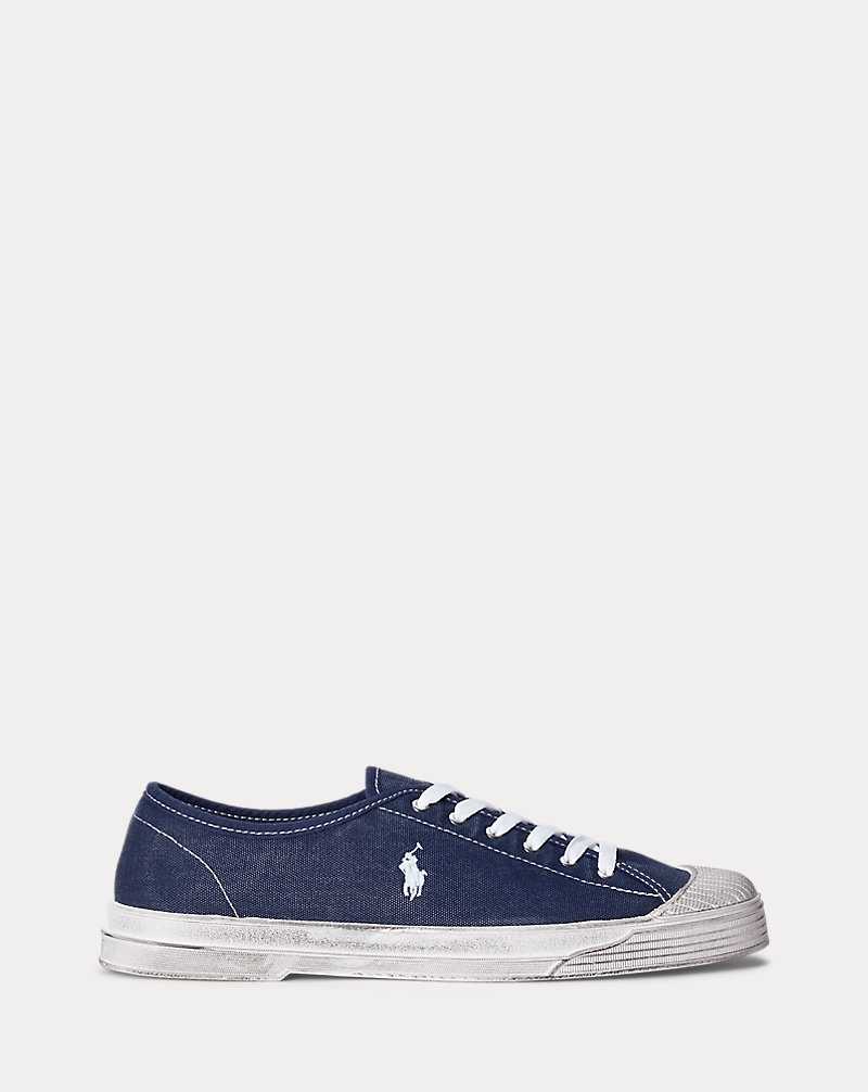 Tenis Ralph Lauren Essence 100 Canvas Cap-Toe Mujer Azul Marino | ZTFGYIL-37 - vista 1