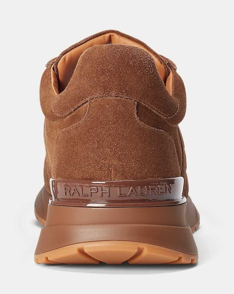Tenis Ralph Lauren Ethan Calf-Suede Hombre Chestnut | HXMATWF-21 - vista 3