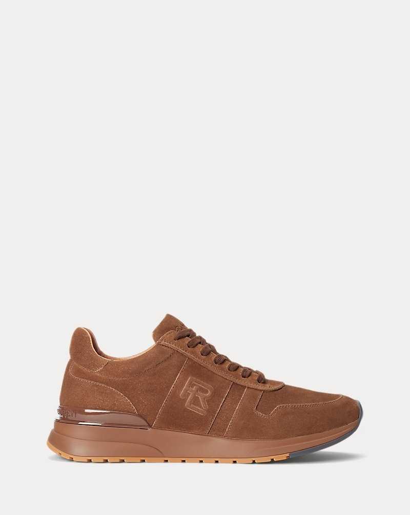 Tenis Ralph Lauren Ethan Calf-Suede Hombre Chestnut | HXMATWF-21 - vista 1