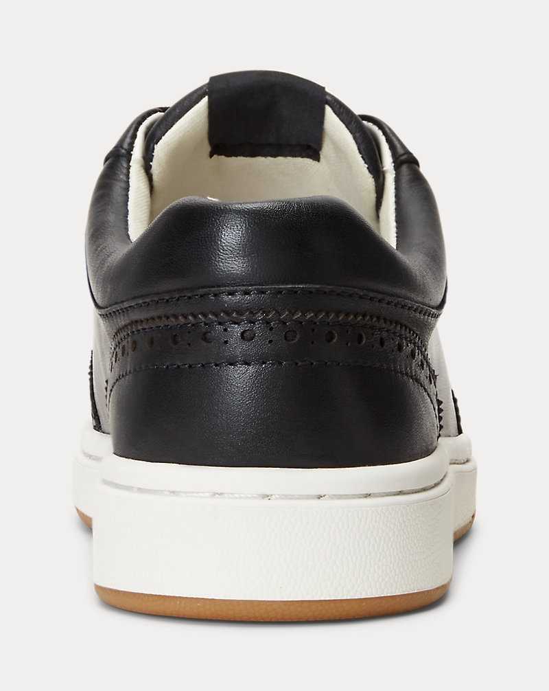 Tenis Ralph Lauren Hailey Nappa Leather Wingtip Mujer Negros | CJLIFGW-16 - vista 3