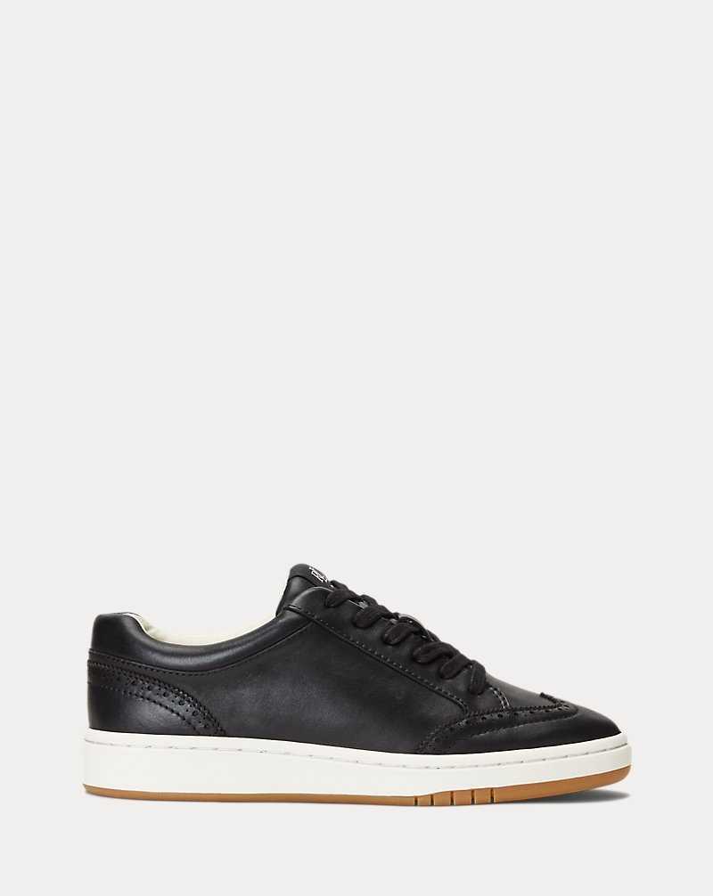 Tenis Ralph Lauren Hailey Nappa Leather Wingtip Mujer Negros | CJLIFGW-16 - vista 1