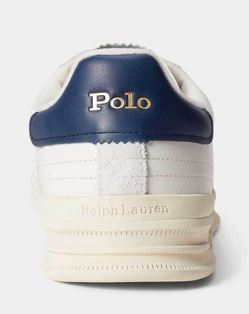 Tenis Ralph Lauren Heritage Aera Leather-Suede Mujer Bianco/black/navy | DEPTMUR-74 - vista 3