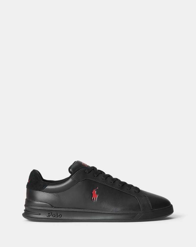 Tenis Ralph Lauren Heritage Court II Hombre Black/red Pp | SOYAPVE-53 - vista 1
