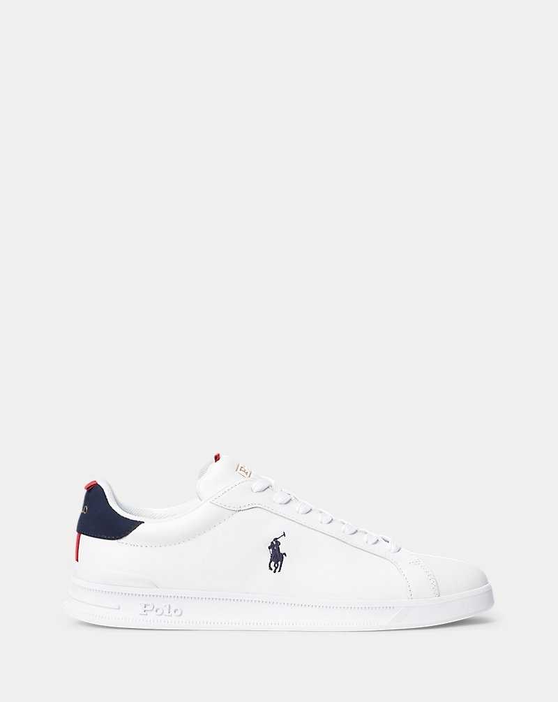 Tenis Ralph Lauren Heritage Court II Leather Hombre White/Navy/Red | VJRXHEC-60 - vista 1