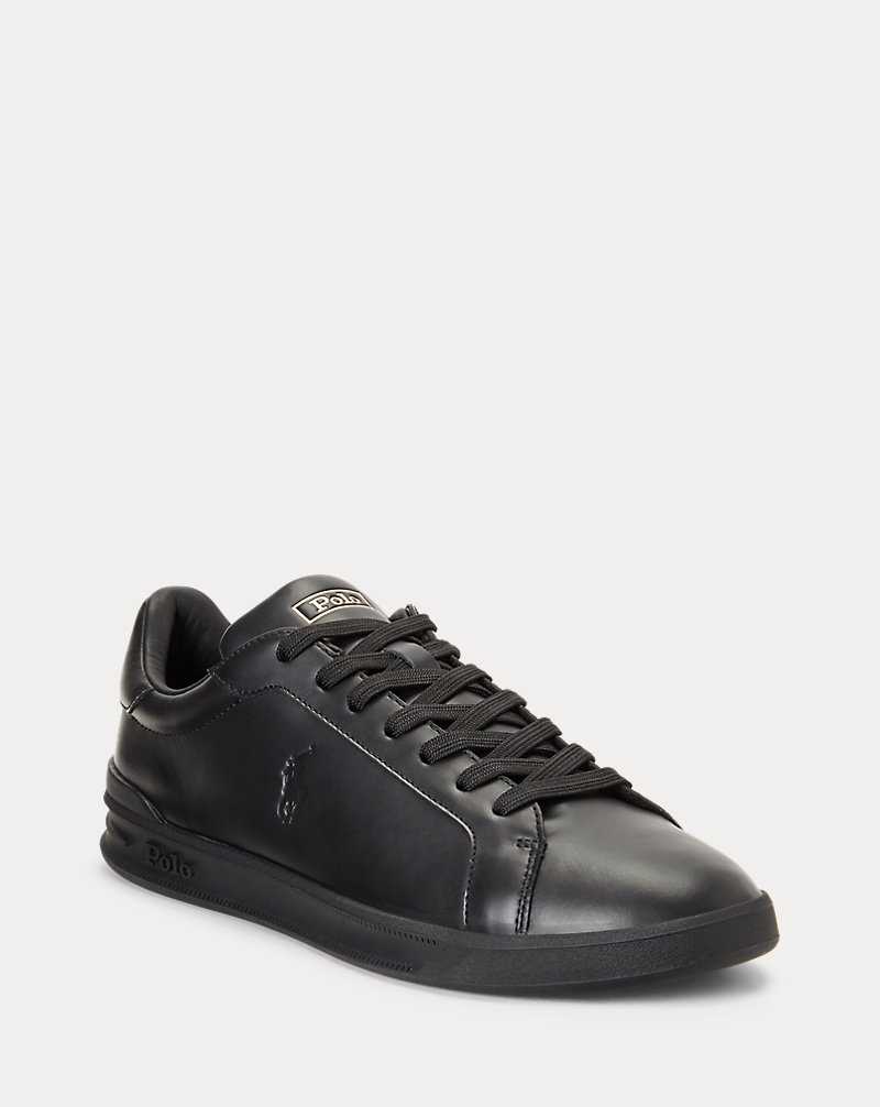 Tenis Ralph Lauren Heritage Court II Leather Hombre Negros | BXREJZN-18 - vista 2