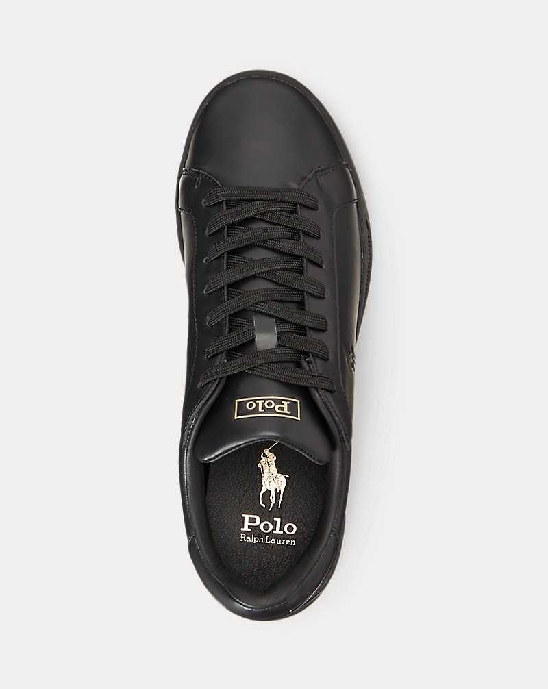 Tenis Ralph Lauren Heritage Court II Leather Hombre Negros | BXREJZN-18 - vista 4