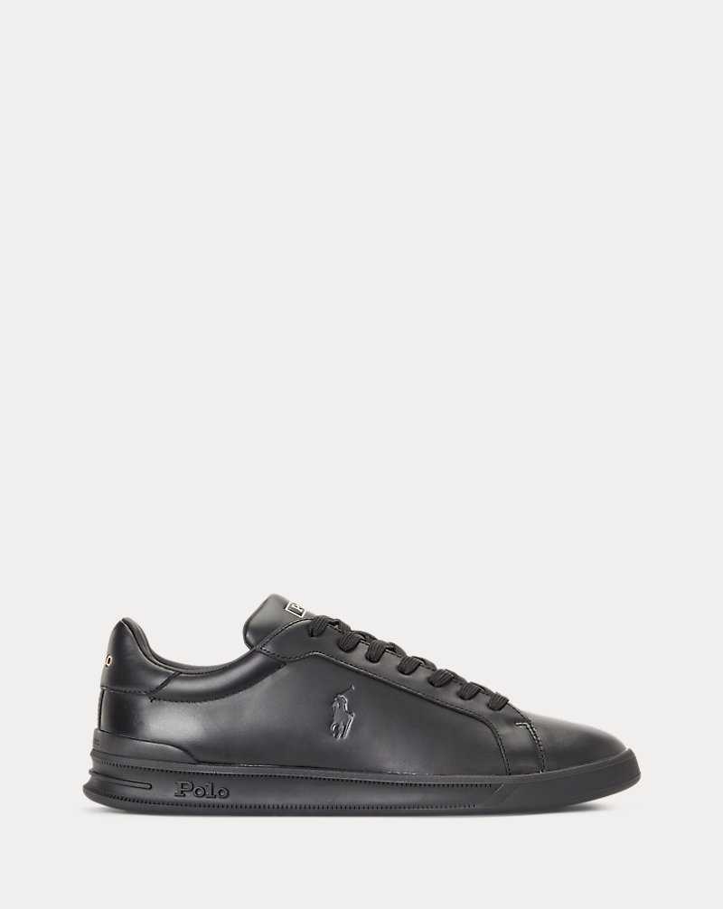 Tenis Ralph Lauren Heritage Court II Leather Hombre Negros | BXREJZN-18 - vista 1