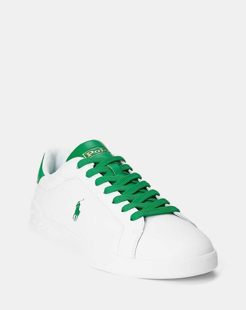 Tenis Ralph Lauren Heritage Court II Leather Hombre White/green | MXTAKQC-83 - vista 2
