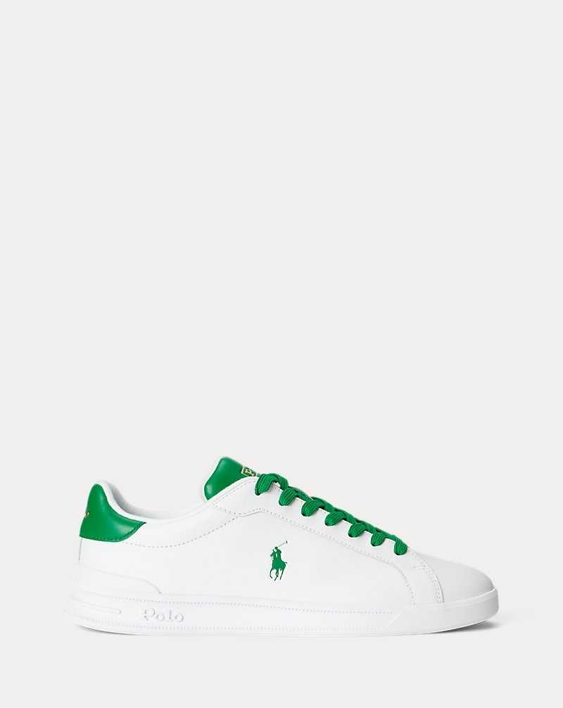Tenis Ralph Lauren Heritage Court II Leather Hombre White/green | MXTAKQC-83 - vista 1