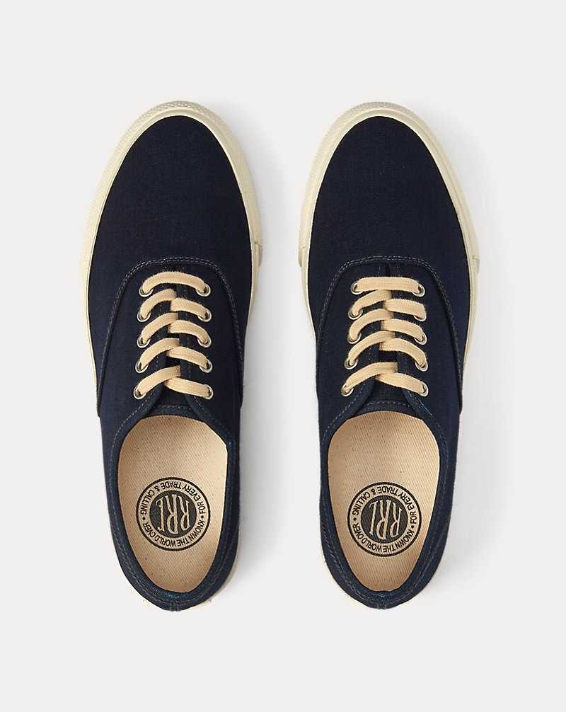 Tenis Ralph Lauren Indigo Canvas Hombre Azules | ZSTOECW-06 - vista 3