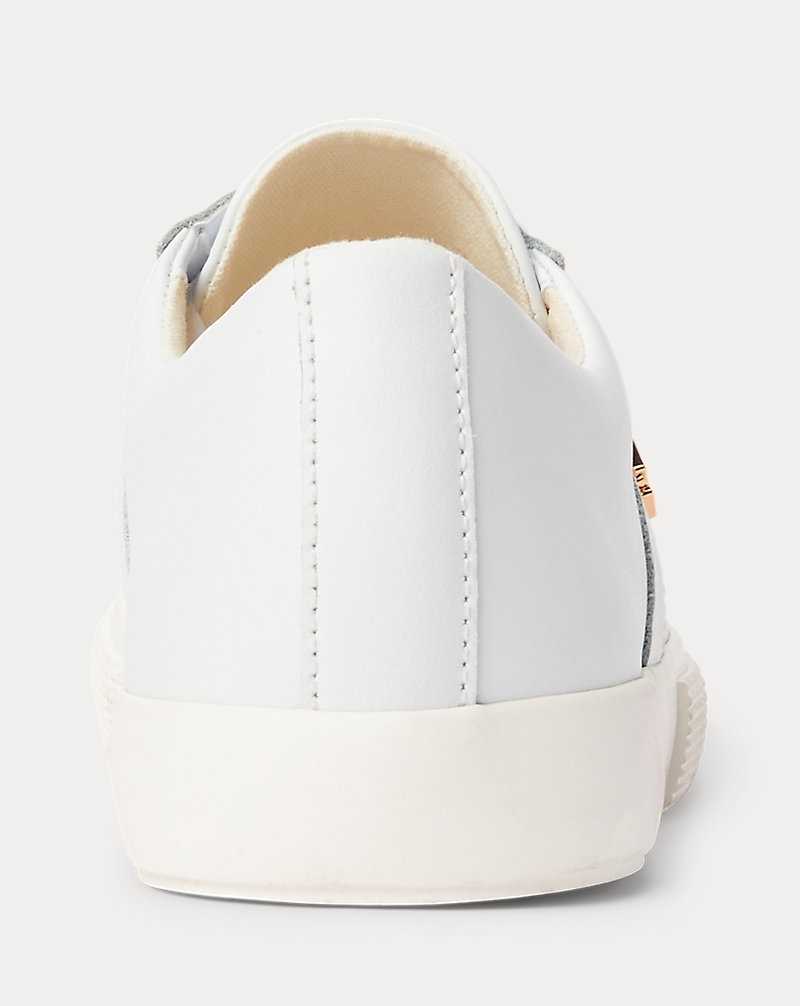 Tenis Ralph Lauren Janson II Action Leather Mujer Blancos | HGKDBPO-02 - vista 3