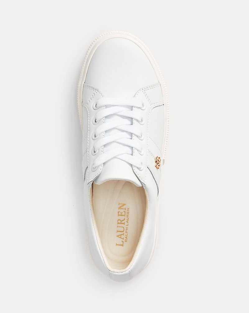 Tenis Ralph Lauren Janson II Action Leather Mujer Blancos | HGKDBPO-02 - vista 4