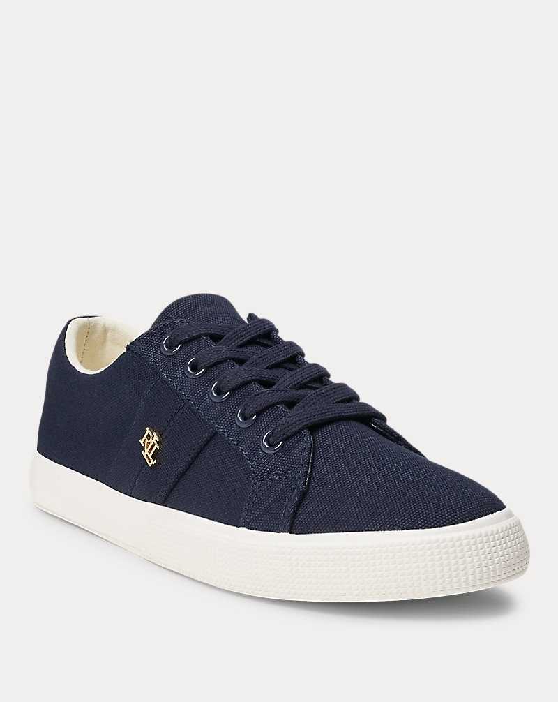 Tenis Ralph Lauren Janson II Canvas Mujer Azul Marino | UHEXRVY-71 - vista 2