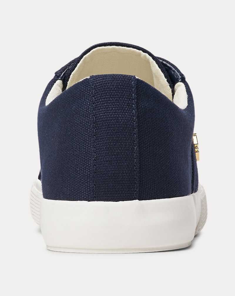 Tenis Ralph Lauren Janson II Canvas Mujer Azul Marino | UHEXRVY-71 - vista 3