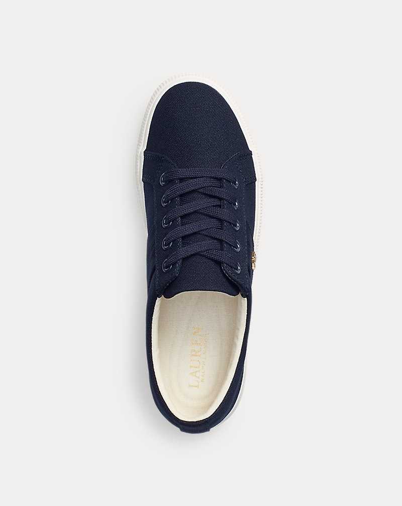 Tenis Ralph Lauren Janson II Canvas Mujer Azul Marino | UHEXRVY-71 - vista 4