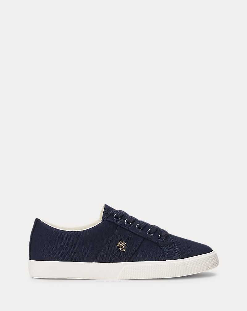 Tenis Ralph Lauren Janson II Canvas Mujer Azul Marino | UHEXRVY-71 - vista 1