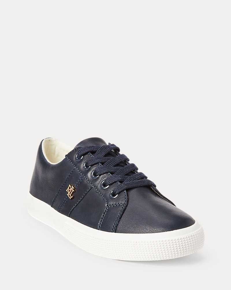 Tenis Ralph Lauren Janson II Nappa Leather Mujer Azul Marino | AZDQXYH-30 - vista 2