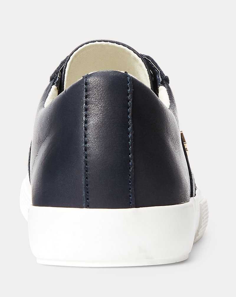 Tenis Ralph Lauren Janson II Nappa Leather Mujer Azul Marino | AZDQXYH-30 - vista 3