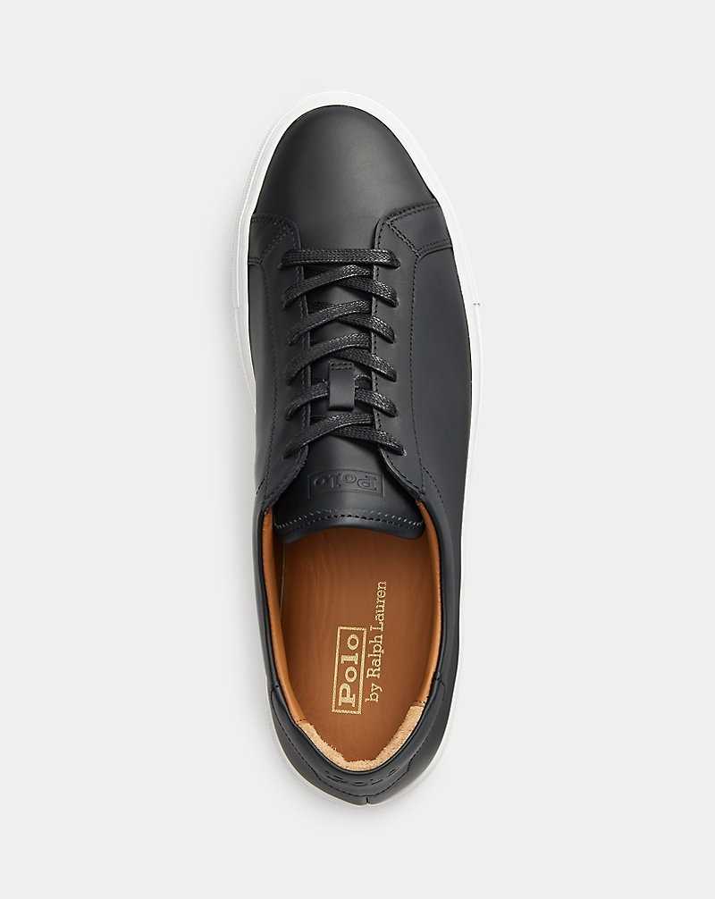 Tenis Ralph Lauren Jermain Leather Hombre Negros | DRPNUSG-60 - vista 4