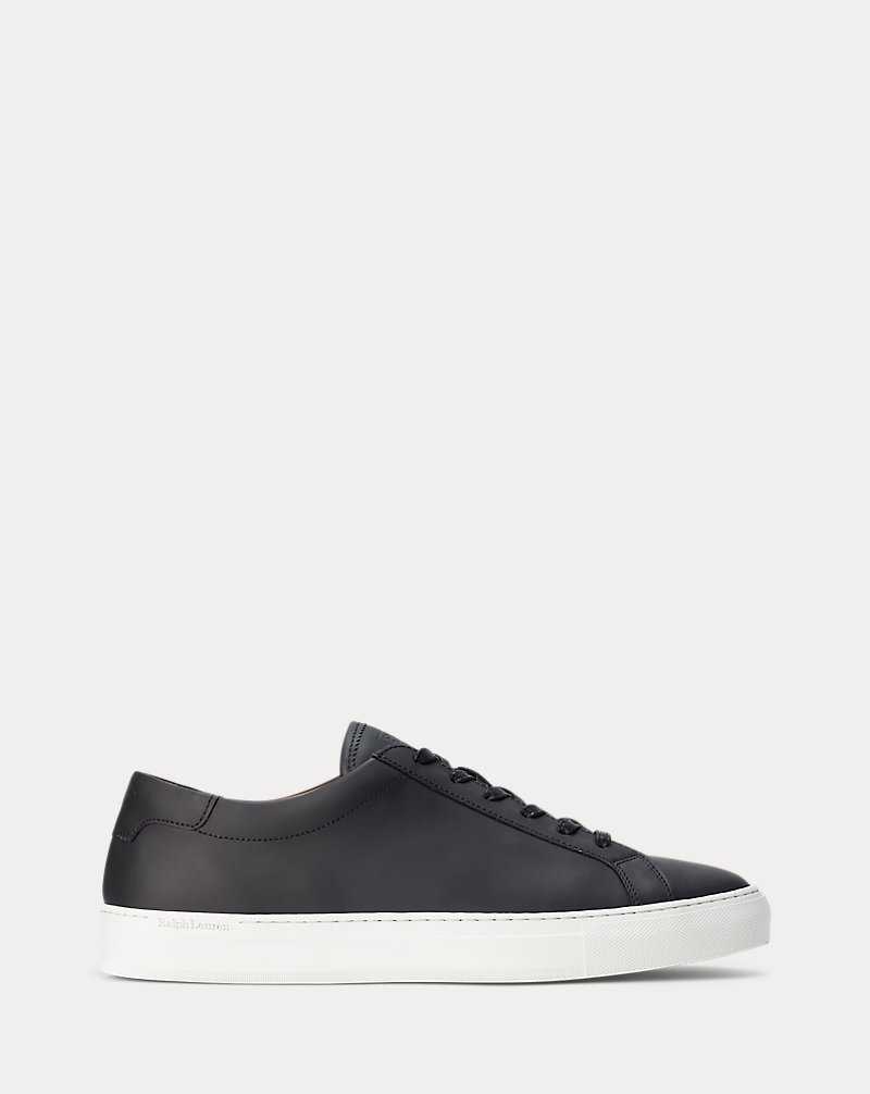 Tenis Ralph Lauren Jermain Leather Hombre Negros | DRPNUSG-60 - vista 1