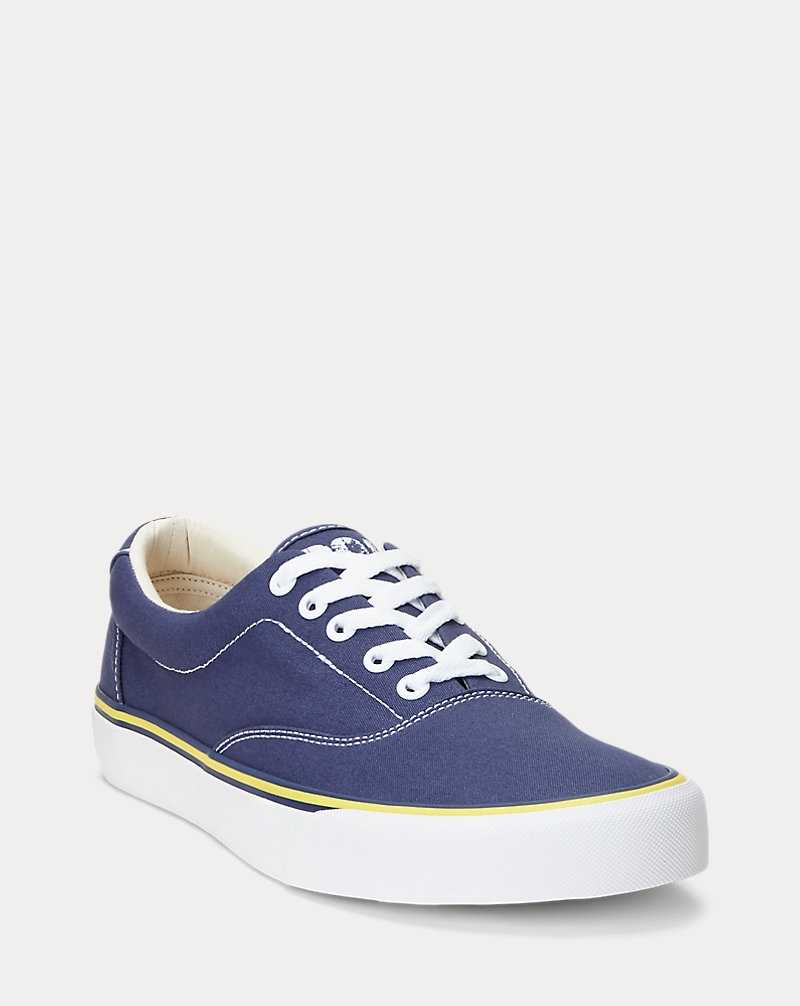 Tenis Ralph Lauren Keaton Washed Canvas Hombre Azul Marino | NPGKYQD-09 - vista 2