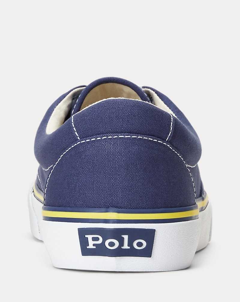 Tenis Ralph Lauren Keaton Washed Canvas Hombre Azul Marino | NPGKYQD-09 - vista 3