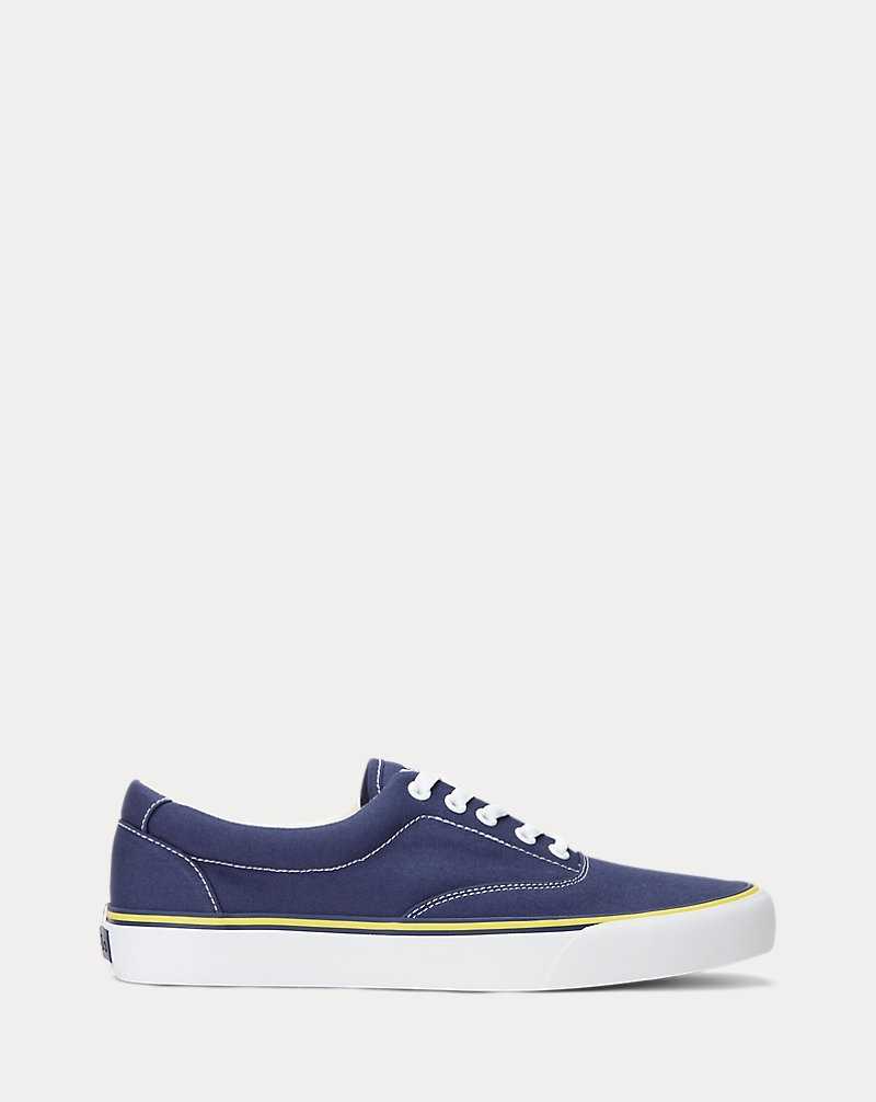 Tenis Ralph Lauren Keaton Washed Canvas Hombre Azul Marino | NPGKYQD-09 - vista 1