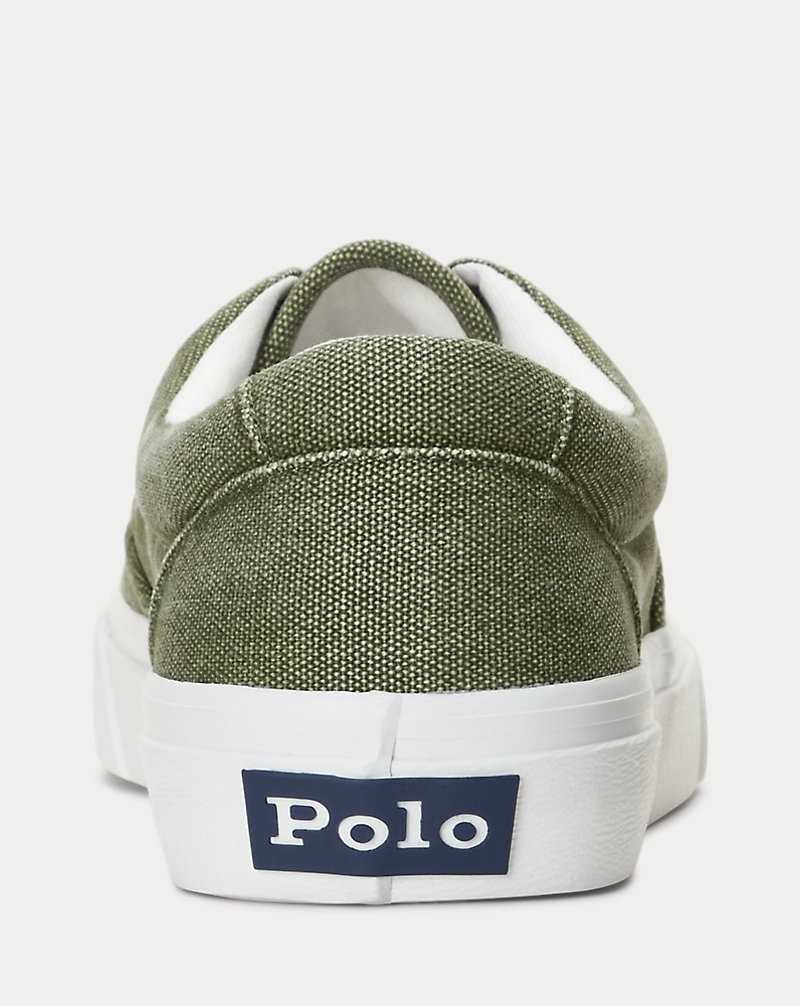 Tenis Ralph Lauren Keaton Washed Canvas Mujer Verdes | TCSVQPF-03 - vista 3