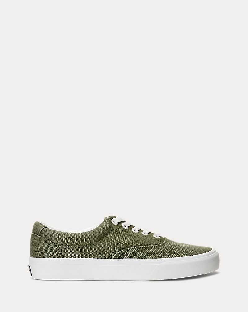 Tenis Ralph Lauren Keaton Washed Canvas Mujer Verdes | TCSVQPF-03 - vista 1