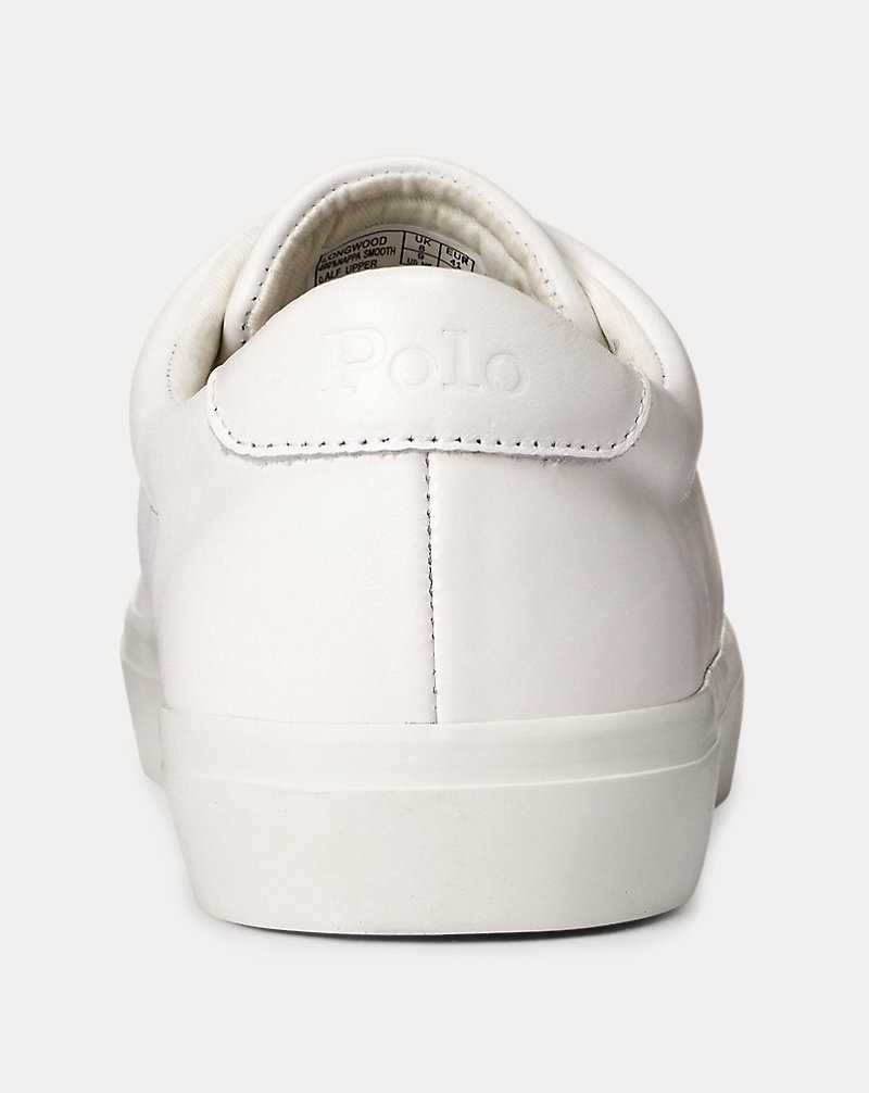 Tenis Ralph Lauren Longwood Leather Hombre Blancos | OKTPVLA-98 - vista 3