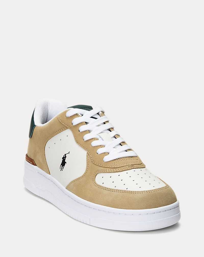 Tenis Ralph Lauren Masters Court Leather-Suede Hombre White/bone/forest | PRGYKEO-24 - vista 2